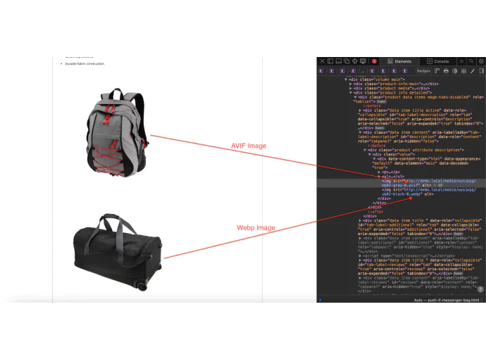 WebP and AVIF images On Frontend